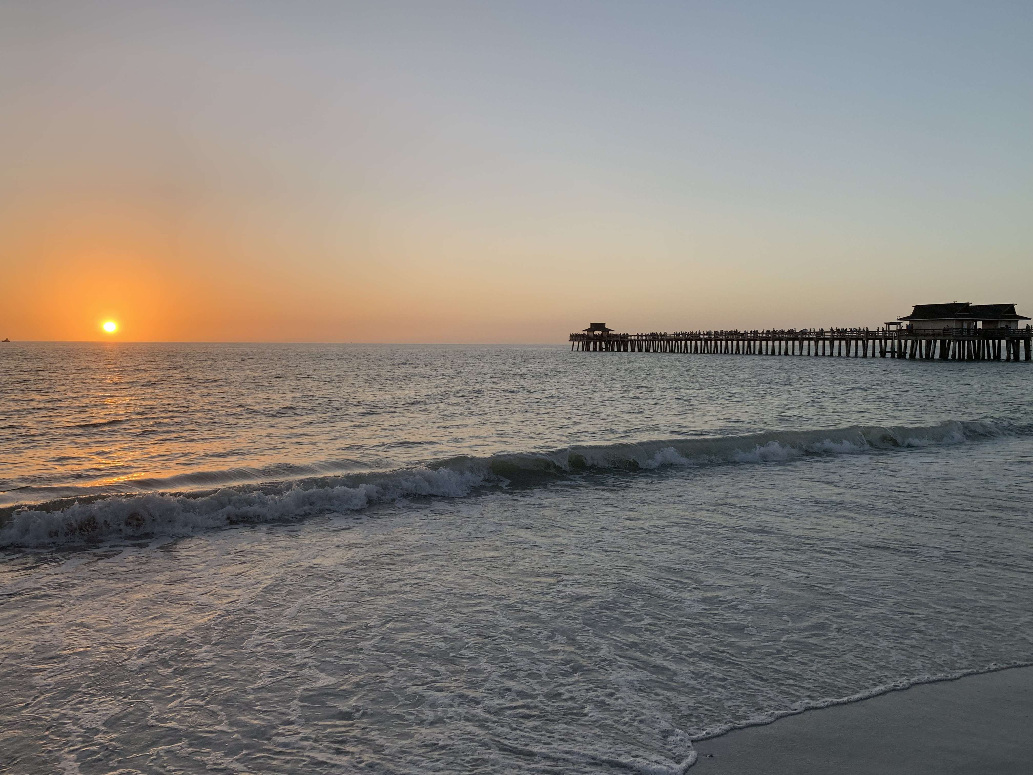 Naples sunset with the pier